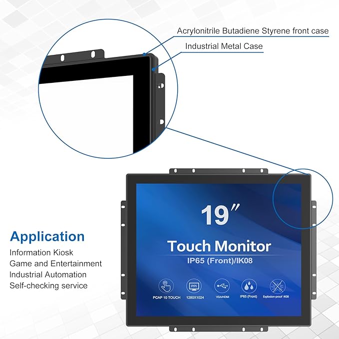 GreenTouch High Brightness 19 Inch 10 Points Open Frame PCAP Touchscreen Monitor
