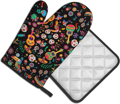 Mexican Oven Mitt Potholders Sets