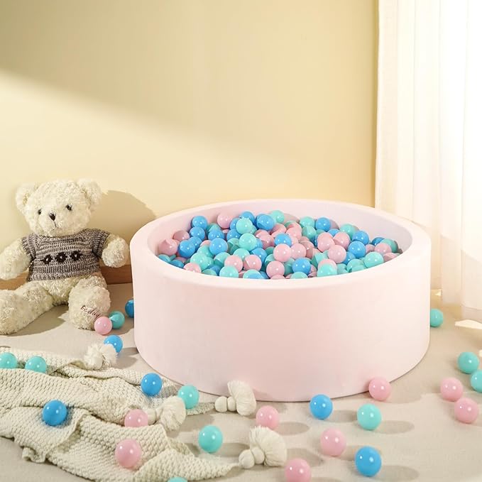 Ball Pit Balls Pack of 100 200 500 - Star and Round Set BPA Free Phthalate Free Non-Toxic Crush Proof Play Balls Soft Plastic Balls for Toddlers Baby Kids Birthday Pool Tent Party