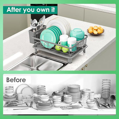 GAOKASE Dish Drying Rack, Stainless Steel-Dish Rack, Dish Racks