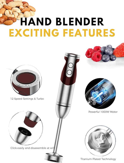 MEGAWISE new Hand Blender Series Single Hand Blender, no attachments, Includes