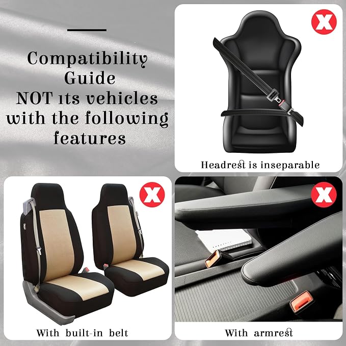 BBTO 43 Pcs Butterfly Car Seat Full Set Butterfly Car Accessories for Women 5 Front Rear Seat Covers Wrist Strap 2 Pcs Cup Mat Armrest Pad 2 Belt Xmas Cover Accessories for SUV(Cream-Colored)