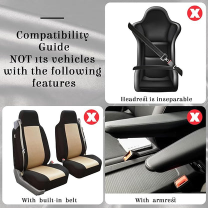BBTO 43 Pcs Butterfly Car Seat Full Set Butterfly Car Accessories for Women 5 Front Rear Seat Covers Wrist Strap 2 Pcs Cup Mat Armrest Pad 2 Belt Xmas Cover Accessories for SUV(Cream-Colored)