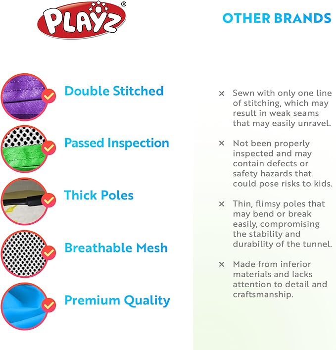 Playz 5pc Kids' Play Tents & Tunnels - Ball Pit for Toddlers, Basketball Hoop, Crawling Tubes, Pop-Up Playhouses, Baby Obstacle Course for Indoor or Outdoor Use
