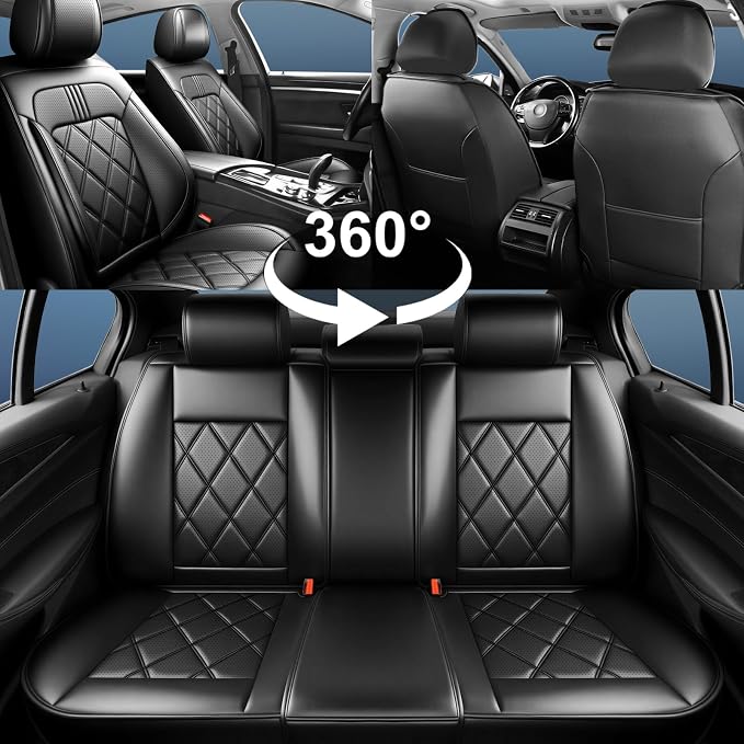 Trax Car Seat Covers Fit for Chevrolet/Chevy Trax 2024 2025 2026, Full Coverage Leather Waterproof Breathable Seat Covers, Automotive Seat Protectors, Airbag Compatible (5 Seats, Black)