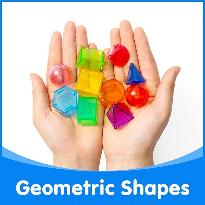 100 Pcs 3D Shapes for Teaching - Geometric Solids and Geometry Manipulatives for Classroom - Enhance Learning Experience