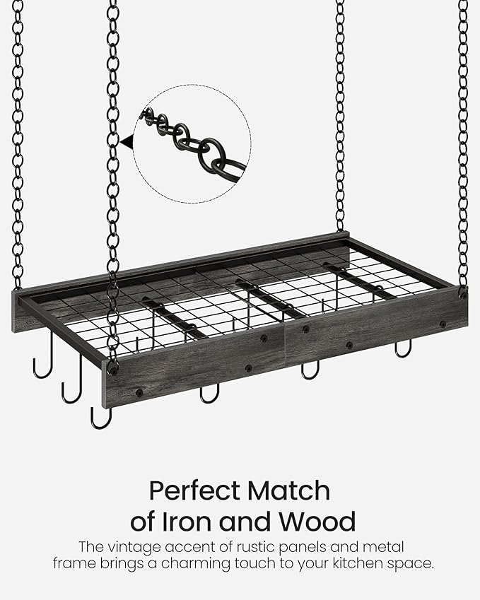 CHOEZON Hanging Pot Rack, Ceiling Mounted Pot Hanger, Vintage Pot Rack