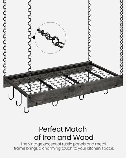 CHOEZON Hanging Pot Rack, Ceiling Mounted Pot Hanger, Vintage Pot Rack