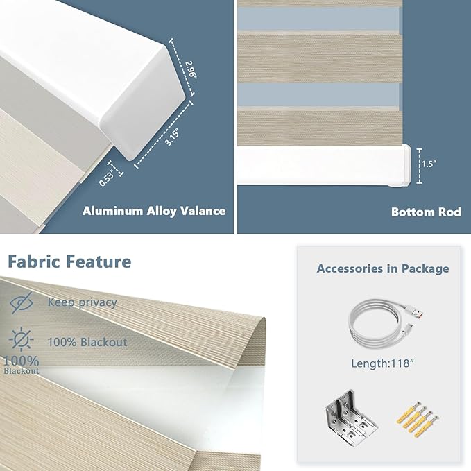 COOLWINDS Motorized Zebra Blinds