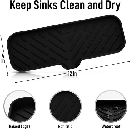 Zulay Kitchen Large Silicone Sponge Holder – Flexible Sink Organizer Tray