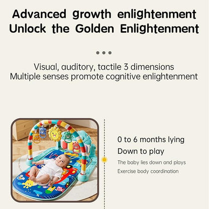 Alive Lovely Baby Gyms Play Mats, Musical Activity Center Baby Piano Gym Mat, Music and Lights Tummy Time Padded Mat for Newborn Newborn 0 to 3 6 9 12 Months