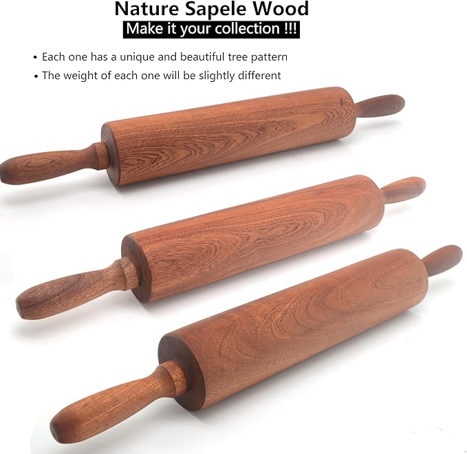 Classic Sapele Wooden Rolling Pin