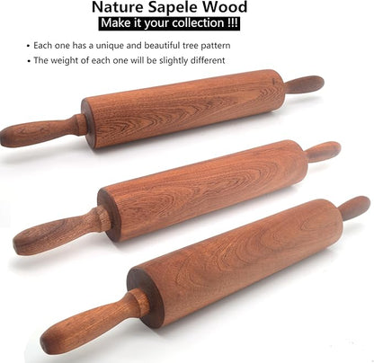Classic Sapele Wooden Rolling Pin