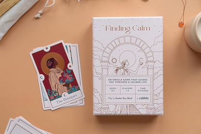 Finding Calm - A Calming Tarot Card Game | 1-4 Players, Includes Guidebook for Mental Health, Mindfulness, and Positive Affirmations, for Oracle Beginners