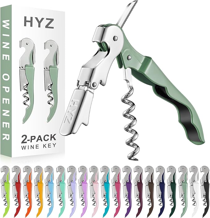 HYZ 2-Pack Wine Opener Waiter Corkscrew, Professional Wine Key