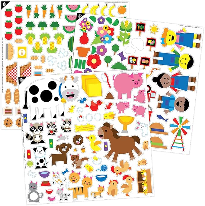 Colorforms Stickers for Kids – Sticker Book, Farm Picture Playset, Arts and Crafts, Toddler Stickers, Repositionable Pieces for Endless Story Fun, for Boys and Girls, Ages 3+