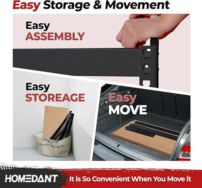 HOMEDANT 5 Tier Laminated Boltless Heavy Duty Garage Storage Adjustable Wide Size Metal Shelving Unit Utility Rack Shelves Organization Shelf Shed Warehouse 47.7" W x 18.2" D x 71.3" H 10Pack