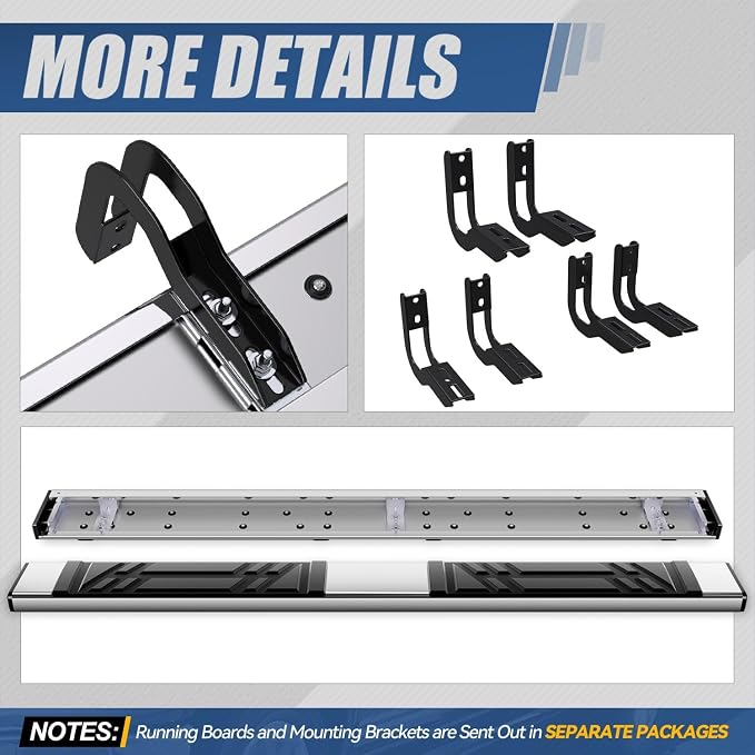 Auto Dynasty Running Boards Compatible with 2005-2012 Nissan Pathfinder, Stainless Steel Side Step Rail Nerf Bars, 6.5" x 73" Step Bars, Polished Chrome