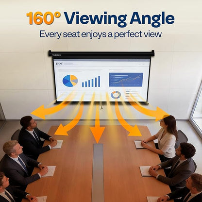 VIVOHOME 80 Inch 16:9 Pull Down Projector Screen, HD 4K Retractable Movie Screen