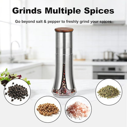 Aelga Pepper Mill - 4oz Stainless Steel Pepper Grinder Manual