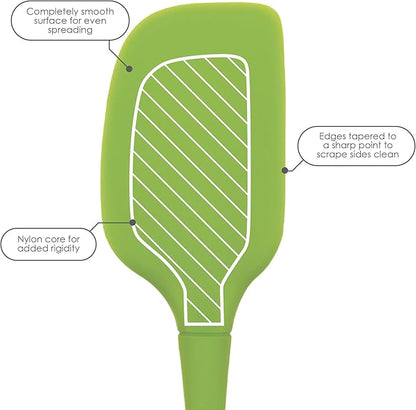 Tovolo Flex-Core Stainless Steel Handled Spoonula Spatula Spoon, Ergonomic Grip