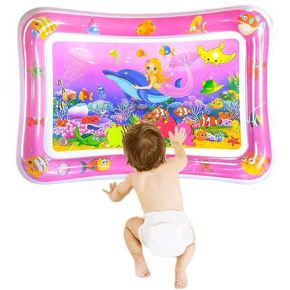 ZHUYNXIR Tummy time Water Playmats, Tummy time mats, Baby Water Play Mat for Kids and Toddlers Baby Toys for 3 to 24 Months, Strengthen Your Baby's Muscles, Pink 27.5x20 in.