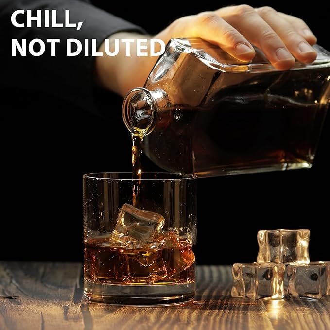 Optish Large Ice Cube Molds, 3 Pack Whiskey Square Ice Molds, 1.8 Inch Big Ice