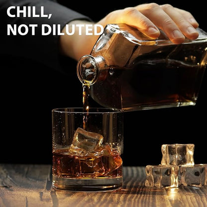 Optish Large Ice Cube Molds, 3 Pack Whiskey Square Ice Molds, 1.8 Inch Big Ice