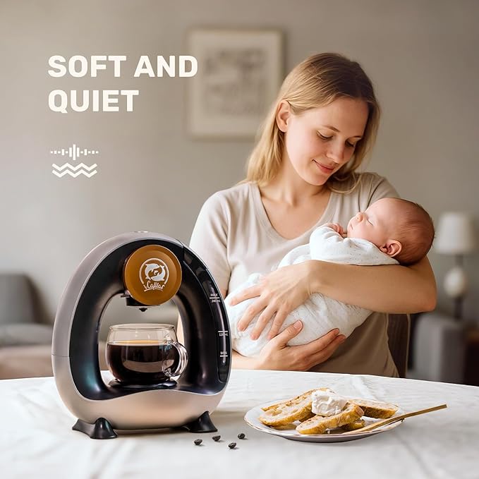 Single Serve Coffee Maker, Fast Brew in 2 minutes, Stylish＆Compact Design