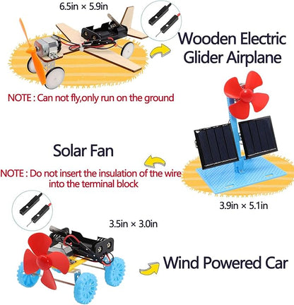 4 in 1 Solar Power & Electric Motor STEM Kits,Science Experiment Projects for Kids Beginners,Electronic Assembly Solar Powered Toy Kit,DIY Educational Engineering Experiments for Boys and Girls