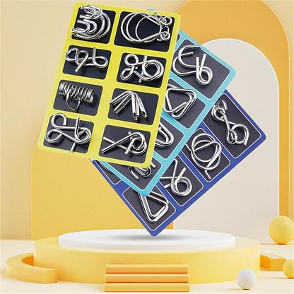 Reverse Thinking Puzzles, Metal Puzzle Ring, Educational Intellectual Toys IQ Toys, Metal Brain Teaser Puzzles, 2025 New IQ Test Brain Teaser Disentanglement Set (Green)