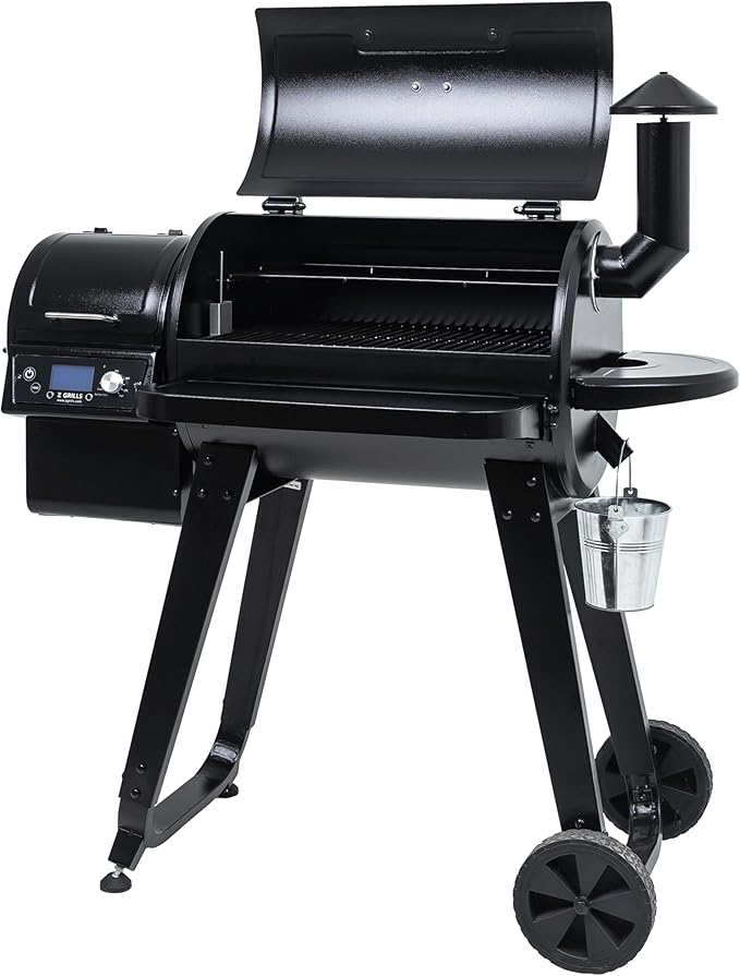 Z GRILLS ZPG-450A Wood Pellet Grill & Smoker with PID V2.1 Controller, 459 Sq in Cook Area, Meat Probe, Foldbale Shelf, 8 in 1 BBQ Grill Outdoor Auto Temperature Control, Black