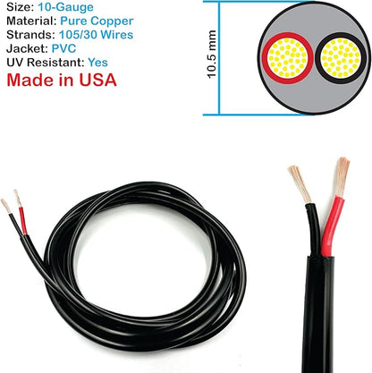 NATIONAL Wire & Cable – 10 AWG 2-Conductor Premium Copper Wire, 25 ft, Stranded
