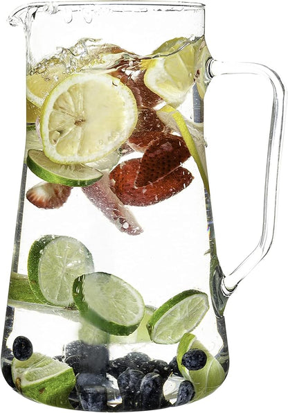 Simax Large Glass Pitcher With Spout, 2.5 Quart Borosilicate Glass Iced Tea