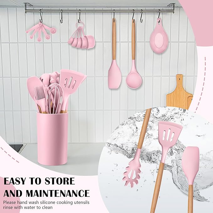 HaWare Kitchen Cooking Utensils Set, 23-Piece Silicone Kitchen Utensils Spatula