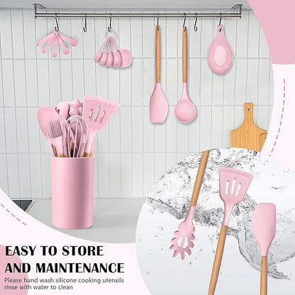 HaWare Kitchen Cooking Utensils Set, 23-Piece Silicone Kitchen Utensils Spatula