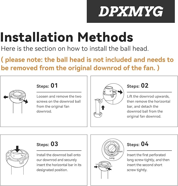 DPXMYG 72 inch Ceiling Fan Downrod