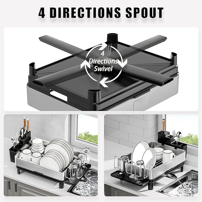 Ewaiira Dish Drying Rack, 304 Stainless Steel Dish Racks