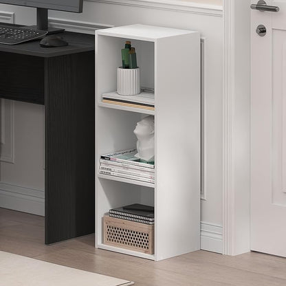 Furinno LUDER Book Shelf, 3-Cube Bookshelf, Bookcase