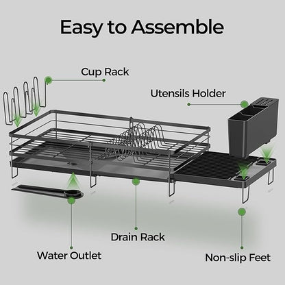 Large Dish Drying Rack, Expandable Dish Rack, Stainless Steel Dish Racks