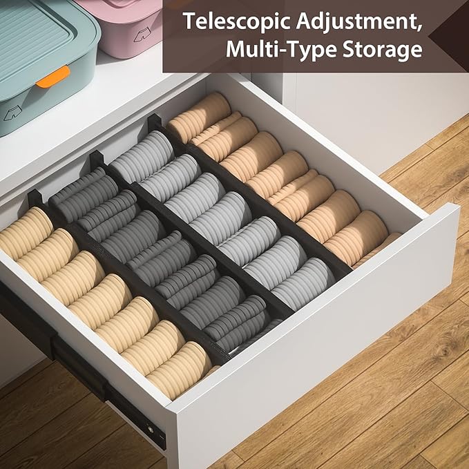 DUCOO 4 PCS Drawer Divider, Expandable Separators
