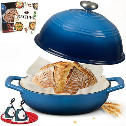 Overmont Enameled Cast Iron Bread Oven - 6QT Bread Dutch Oven