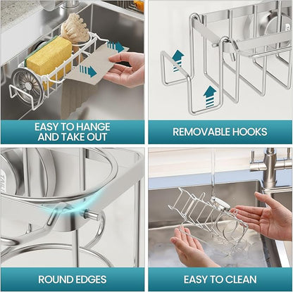 TAILI 4-in-1 Sponge Holder for Kitchen Sink