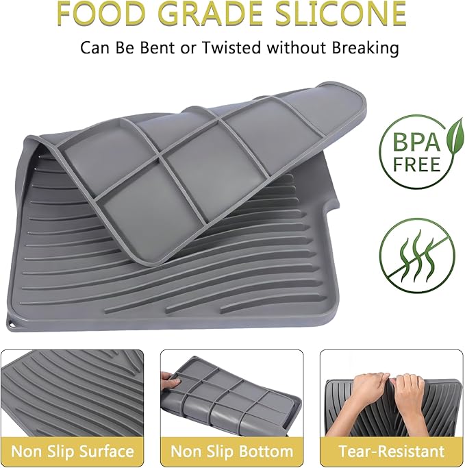 Silicone Drying Mat, Heat-Resistant, Eco-friendly, Hygienic Drying Pad
