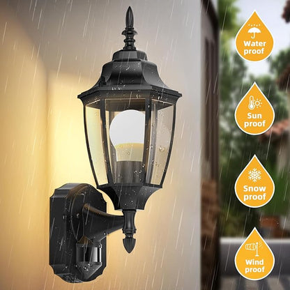 Lamomo Outdoor Wall Sconce, 2 Pack Dusk to Dawn Motion Sensor Light Fixtures
