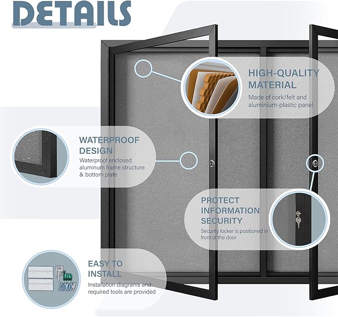 Enclosed Bulletin Board Outdoor Noticeboard