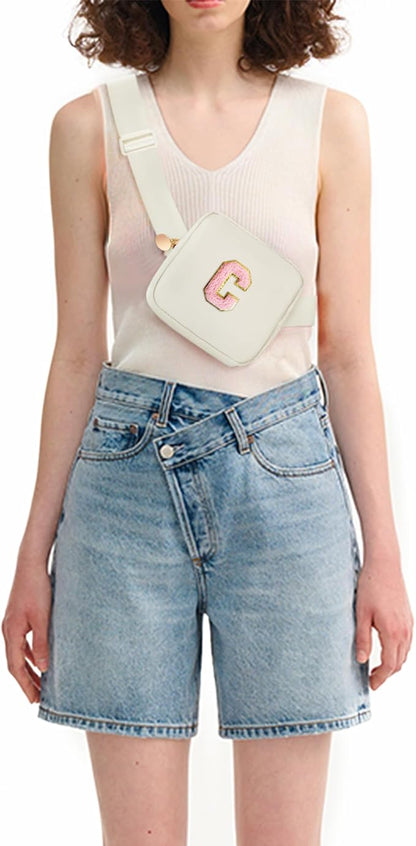 Customized Birthday Gifts for 2 3 4 5 6 7 8 9 10 11 Year Old Girls - Mini Fanny Pack Cute Crossbody Bag Trendy Stuff,Graduation Gifts for Girls Teens Kids Daughter Sister Her - Cream,C