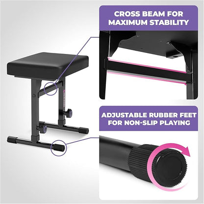 Liquid Stands Piano Keyboard Stand and Bench Set