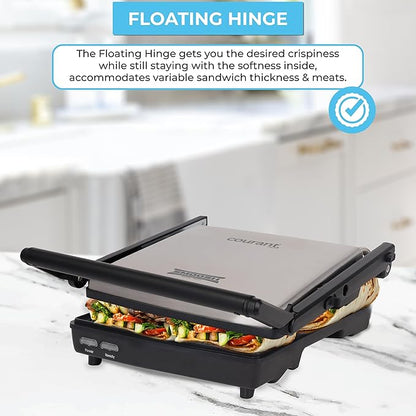 Courant Panini Press Gourmet Sandwich Maker, Super Slim Design