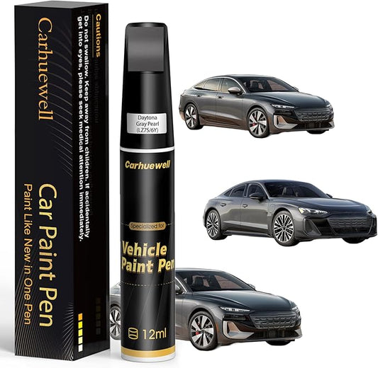 (LZ7S/6Y) Daytona Gray Pearl Touch Up Paint Compatible with Audi, Exact Match Car Paint Pen Automotive Scratch Repair Remover Kit Quick & Easy Solution for Vehicle Chips and Nicks